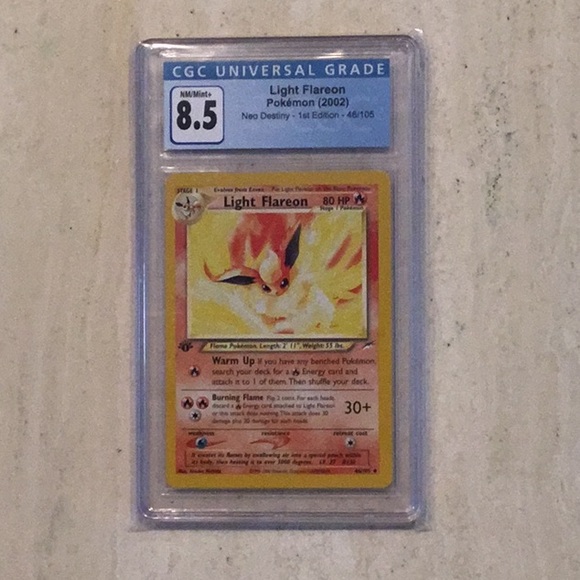 Light Flareon 1st Edition 2002 Pokemon 46/105 Neo Destiny Card CGC 8.5 Card - Picture 3 of 7